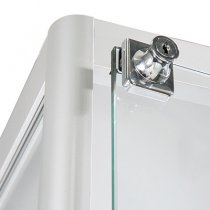 Låsbar glasmonter Showcase Tower Solo Silver med LED-belysning