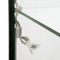 Glasmonter Showcase Tower Solo Svart med LED-belysning