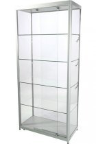 Glasskåp Showcase Tower Duo Silver med LED-belysning