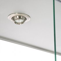 Glasskåp Tower Duo med förvaring Silver med LED-belysning