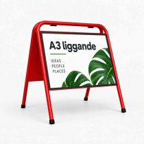 Liten gatupratare mini sign med A3 liggande affisch
