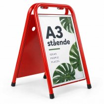 Mini sign gatuställ för A3 format i rött utförande