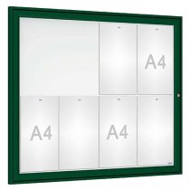 8 x A4 skylskåp för utomhus - grön