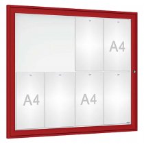 8 x A4 skylskåp för utomhus - röd