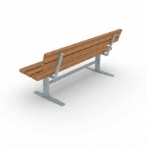 Baksida på Ekeby parksoffa fristående i värmebehandlat furu