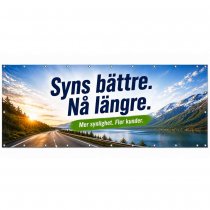 Stor Banderoll 2 x 5 meter med tryck och öljetter