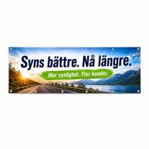 Banderoll 1 x 3 meter med tryck och öljetter