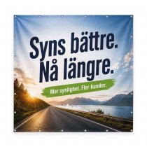 Banderoll 3 x 3 meter med tryck och öljetter