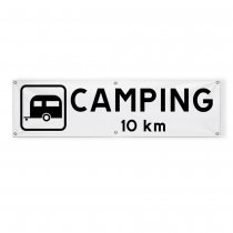 Färdig campingskylt på banderoll 4x1,1 meter