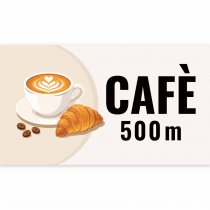Cafébanderoll med avstånd tryckt på PVC-material 2 meter bred