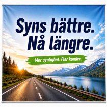 Banderoll med kedersöm 5x5 meter