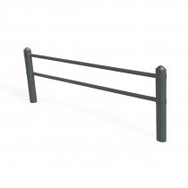 Bassektion Ströget räcke H900 i mörkgrå RAL 7024, robust stålstaket för park och gata