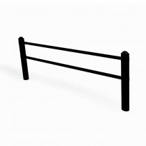 Bassektion Ströget räcke H900 i svart RAL 9005, påbyggnadsbart staket i stål.