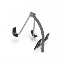 Benpress i antracitgrå och grå färg – utomhusmaskin för styrketräning