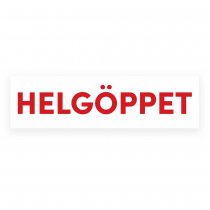 Billig banderoll design HELGÖPPET med öljetter 4000x1100 mm