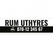 Billig vepa och banderoll design RUM UTHYRES med öljetter 5000x1300 mm