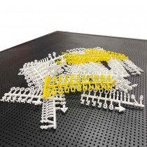 Bokstäver bokstavstavla i vit och gul