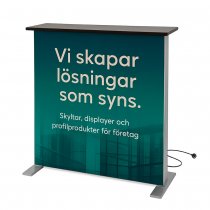 Brightbox Fold&Go-mässdisk med LED-belysning och tryck