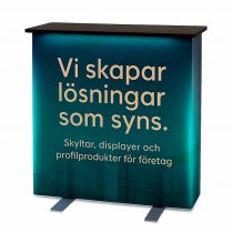 Mässdisk med ledbelysning och tryckt reklam