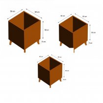 Fat Ballerina 3-set - Blomlådor i Cortenstål