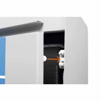 Detalj av låsmekanism i återvinningskärl 55 liter DURASORT® för glassortering