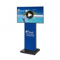 Baksida av digital skyltfönsterdisplay 50 tum med textilprint Beach Paradise