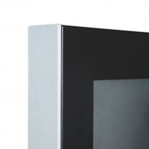 Detalj av frontglas och aluminiumram på Slim Totem Touch – tempererat skyddsglas