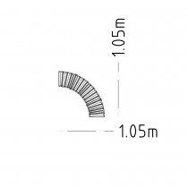 Sofiero svängd parkbänk large 90° - Fristående