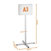 Skyltställ utomhus dimensioner liggande