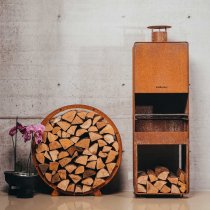 Runt vedställ i corten