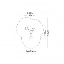 Fallskyddszon och säkerhetsytor för HAGS Flexo utomhusgym