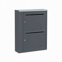 Stående mörkgrå fastighetsbox 1x2