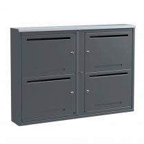 Stående mörkgrå fastighetsbox 2x2