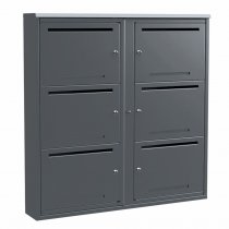 Stående mörkgrå fastighetsbox 2x3