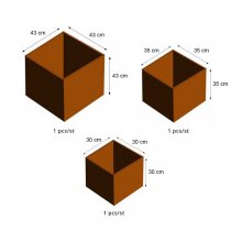 Utekrukor Fiora 3-set - Cortenstål