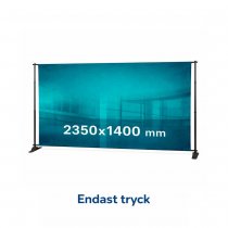 Flex Wall textiltryck 2350 x 1400 mm monterat i justerbart stativ – endast tryck