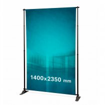 FlexWall Large mässvägg med textiltryck i stående format 1400 × 2350 mm