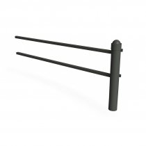 Bassektion Ströget räcke H900 i mörkgrå RAL 7024, robust stålstaket för park och gata