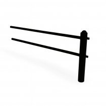 Bassektion Ströget räcke H900 i svart RAL 9005, påbyggnadsbart staket i stål.