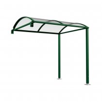 Voute M förlängningsmodul i mörkgrön RAL 6005 med kanalplasttak och galvaniserad stålkonstruktion för utomhusbruk.