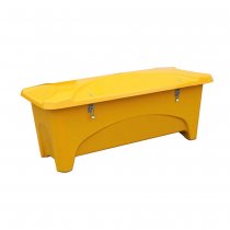 Förvaringslåda utomhus 475 liter i gul RAL 1003 – låsbar plastlåda