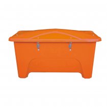 Förvaringslåda utomhus 750 liter i orange med kätting och excenterlås