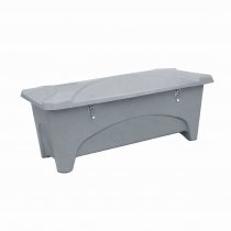 Förvaringslåda utomhus 475 liter i grå RAL 7042 – låsbar plastlåda