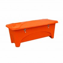 Förvaringslåda utomhus 475 liter i orange RAL 2004 – låsbar plastlåda