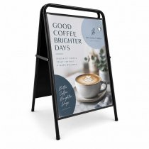 Gatuställ Easy 70x100 svart med blå kaffeaffisch