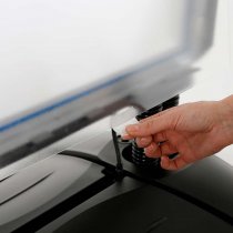 Batteridisplay och reglage för val av belysningsläge