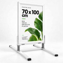 Vit gatupratare wind ral 9016 med 50x70 affisch