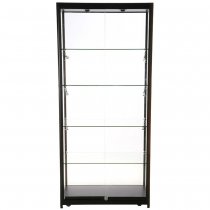 Glasmonter Showcase Tower Duo Svart med LED-belysning och fyra glashyllor