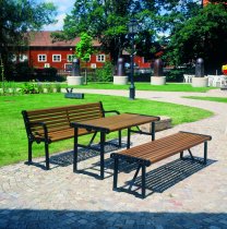 Parkbord Gripsholm - Barkbrun/Svart - Fristående