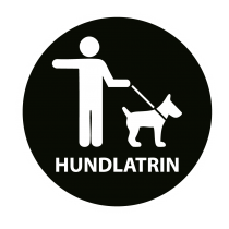Klistermärke ca 8 cm till hundlatrin Classic